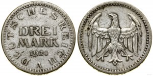 Německo, 3 marky, 1924 A, Berlín