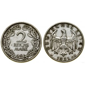Niemcy, 2 marki, 1931 F, Stuttgart