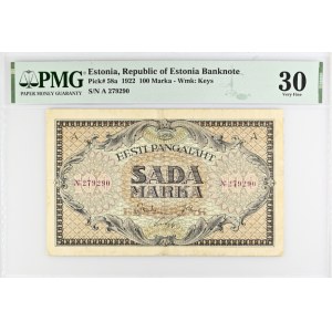 Estonia 100 Markka 1922 - PMG 30 Very Fine
