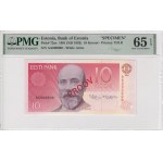Estonia 10 Krooni 1991 (ND 1992) - SPECIMEN - PMG 65 EPQ Gem Uncirculated