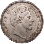 German States, Kingdom of Bavaria (Munich) 5 Mark 1876 D - Ludwig II (1864-1886) - NGC MS 63