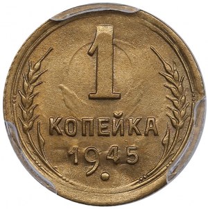 Russia (USSR) 1 Kopeck 1945 - PCGS MS65
