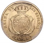 Spain (Madrid) 20 Reales 1861 - Isabella II (1833-1868) - PCGS MS62