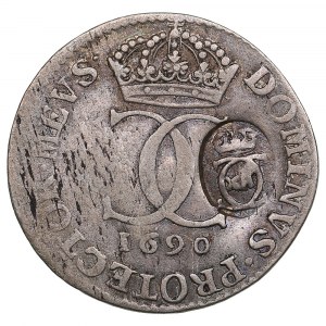 Švédsko (Stockholm) 5 Öre 1690 - Karel XI. (1660-1697) s Karlem XII. kontrmarkou v Rize (Lotyšsko), 1705 - ruské obléhání