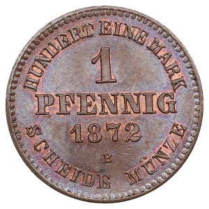 German states, Grand duchy of Mecklenburg-Schwerin (Dresden) 1 Pfennig 1872 - Friedrich Franz II (1842-1883)