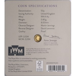 United Kingdom (Royal Mint, Llantrisant) 50 Pence 2024 - Charles III (2022-date) - D-Day Anniversary