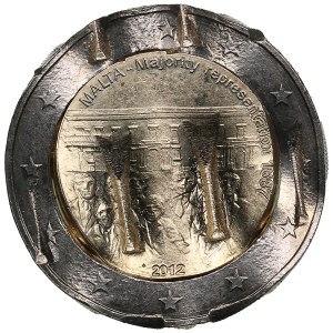 Malta 2 Euros 2012 - Majority representation 1887 - Cancelled mint error coin
