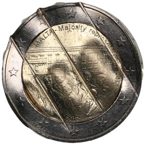 Malta 2 Euros 2012 - Majority representation 1887 - Cancelled mint error coin