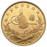 Turkey, Ottoman Empire (Kostantiniye) AV 100 Kurush RY 32 (1906) - Abdul Hamid II (AH 1293-1327 / 1876-1909 AD)