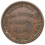 USA, Civil War Tokens (Michigan, Albion) Store Card 1863 - Ira Mayhew & Albion Commercial College