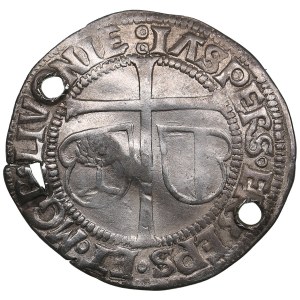 Livonian Confederation (Riga) AR Ferding 1518 - Jasper Linde and Wolter von Plettenberg
