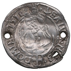 Livonian Confederation (Riga) AR Ferding 1518 - Jasper Linde and Wolter von Plettenberg