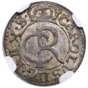 City of Riga under Swedish rule, BI Schilling / Solidus 1661 - Karl XI (1660-1697) - NGC AU 58