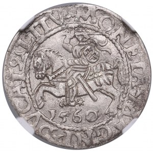 Lithuania, Grand Duchy (Vilnius) AR ½ Groat / Półgrosz 1560 - Sigismund II Augustus (1544-1572) - NGC AU 58