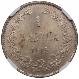 Finland (Russia) 1 Markka 1915 S - Nicholas II (1894-1917) - NGC MS 64