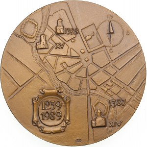 Russia (USSR) Bronze (Tombac) Medal 1989 ЛМД (L) - 750 years to the city of Porkhov