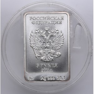 Russia (Russian Federation) 3 Roubles 2011 - The Leopard