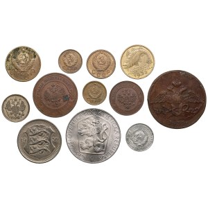 Group of Russian, Poland, Estonian and Czechoslovakian coins (12)