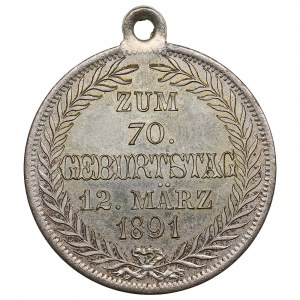 Germany (Bayern) Bronze (Silvered) Medal 1891 - The 70th birthday of Prince Regent Luitpold of Bavaria, 12 March 1891