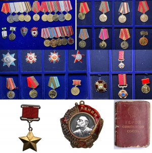 Russia (USSR): Group of Orders and Medals with Documents Belonging to Hero of the Soviet Union Konstantin Frolovich Loza