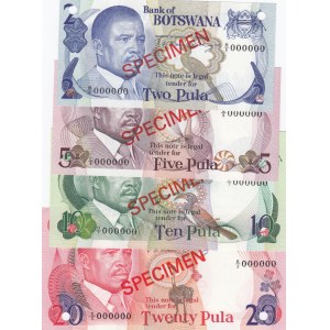 Botswana 2-20 Pula 1982 (4) Specimens