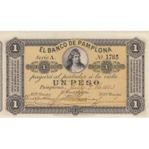 Colombia 1 Peso 1883 Pamplona