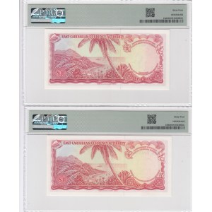 East Caribbean States 1 Dollar 1965 (2) - PMG 64 Choice Uncirculated