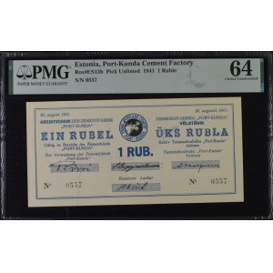 Estonia 1 Ruble 1941 - PMG 64 Choice Uncirculated
