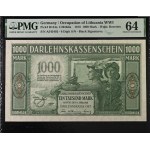 Germany (Occupation of Lithuania WWI, Kowno) 1000 Mark 1918 - PMG 64 EPQ Choice Uncirculated