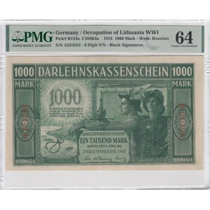 Germany (Occupation of Lithuania WWI, Kowno) 1000 Mark 1918 - PMG 64 Choice Uncirculated