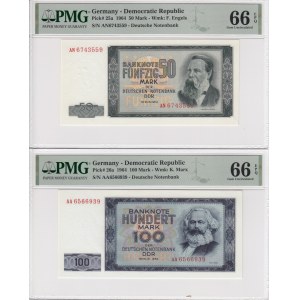 Germany 100, 50, 20, 10 & 5 Mark 1964 - PMG 66 EPQ Gem Uncirculated (5)