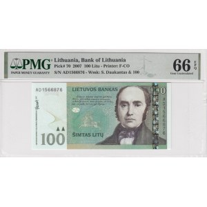 Lithuania 100 Litu 2007 - PMG 66 EPQ Gem Uncirculated
