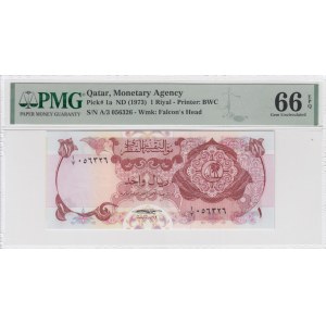 Qatar 1 Riyal 1973 - PMG 66 EPQ Gem Uncirculated