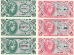 USA 10 a 25 centů 1965 MPC (6) Pořadové číslo