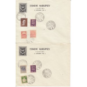 Group of envelopes & postcard: Estonia - Tartu Esimene Kirjamargi Päev 27 XI 1938 & Tallinna VII Eesti Filatelistide Päe