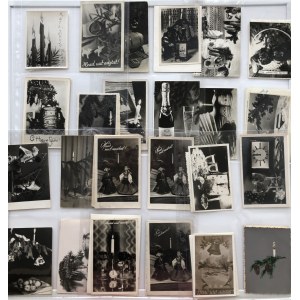 Collection of Holiday postcards, greeting cards - black and white (1 album)