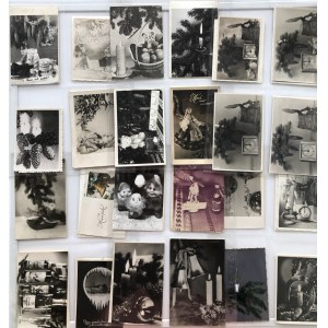 Collection of Holiday postcards, greeting cards - black and white (1 album)