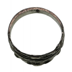 Livonian Silver Men’s Ring - 14×22 mm, 4.39 g, Ornate Folk Design, ca. 17th-18th Century