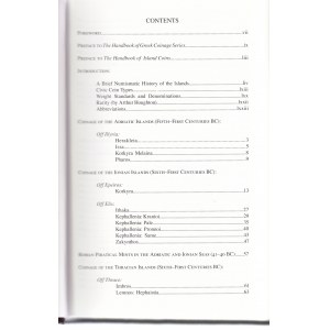 The Handbook of Greek Coinage Series, Vol 6: Handbook of Coins of the Island, 6-1 Centuries BC, 2010