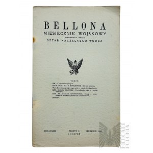 PSZnZ, Londyn - “Bellona : Miesięcznik Wojskowy Wydawany przez Sztab Naczelnego Wodza”, Zeszyt VIII, Sierpień 1941