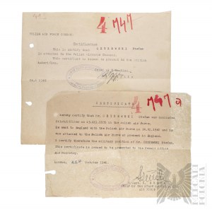 PSZnZ Dwa Dokumenty Po Lotniku Polskich Sił Powietrznych/Polish WW2 Two Documents of a Polish Air Force Pilot