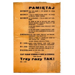 PRL Ulotka Do Referendum “Trzy Razy Tak!”