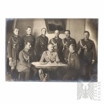II RP Photo Józef Piłsudski and B. Wieniawa Długoszowski in the Surrounding Officers of the Polish Army
