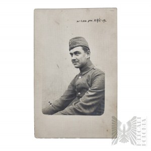 II RP - Lotnictwo Wczesna Fotografia Polskiego Żołnierza Lotnictwa (Pilota) Wilno 1919