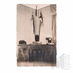 II RP - Photograph of the Staff (?) of the 5th Horse Rifle Regiment in Tarnów - Mace, Lances with Pennants, desk, telephone