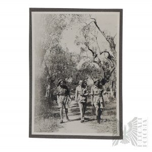 PSZnZ Fotografia Generała Henryka Piątkowskiego z Oficerami Monte Cassino - Gen. Henryk Piątkowski