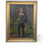 II RP (J. Waszkiewicz Szczurek) Oil painting Lancer of the 3rd Silesian Lancer Regiment