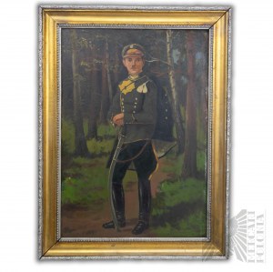 II RP (J. Waszkiewicz Szczurek) Obraz Olejny Ułan 3 Pułku Ułanów Śląskich