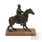 II RP - Cast Iron Statue Showing Jozef Pilsudski on a Horse with a Bulla.