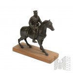 II RP - Cast Iron Statue Showing Jozef Pilsudski on a Horse with a Bulla.